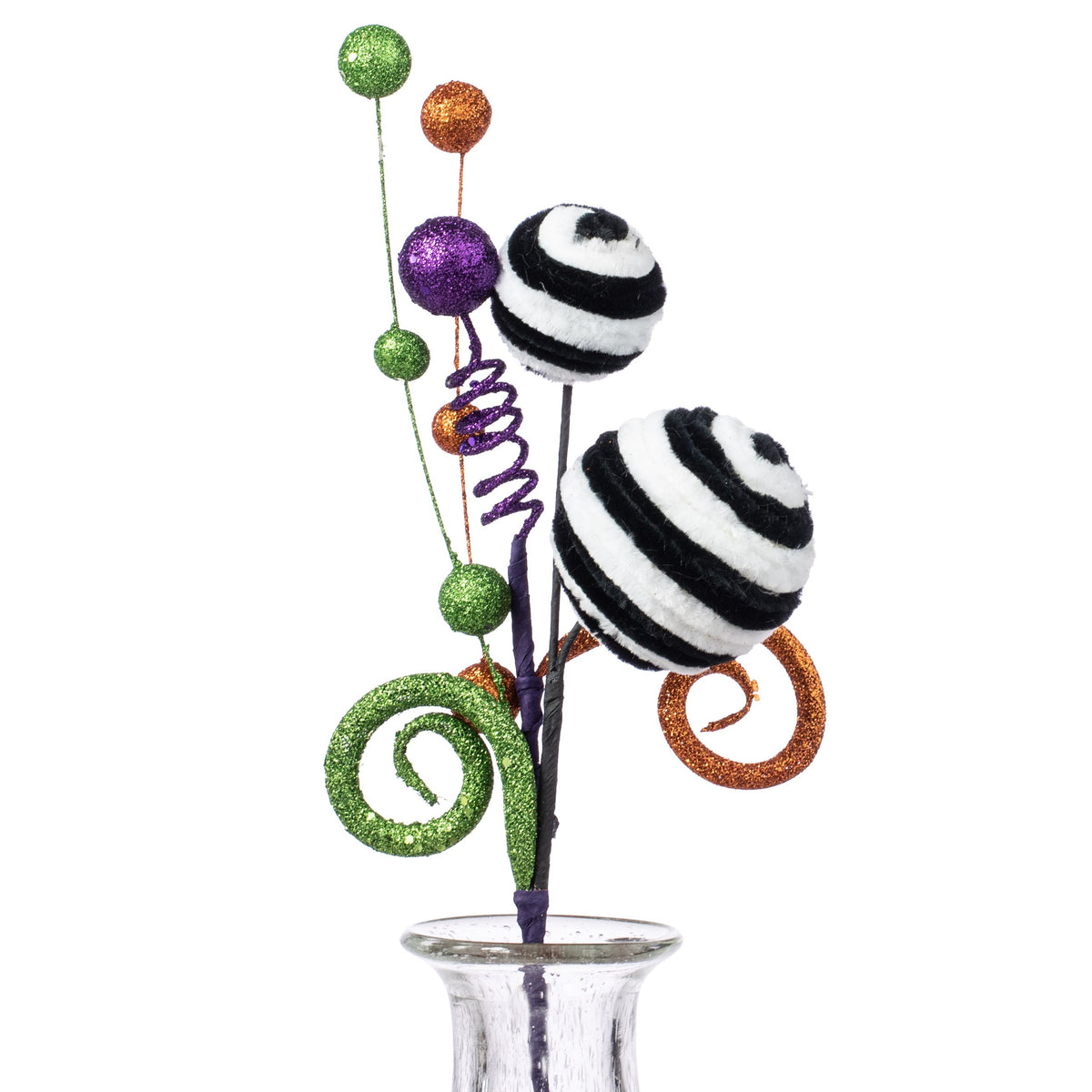 16" Glitter Curly Velvet Ball Pick: Halloween Item Number: 52585HAL