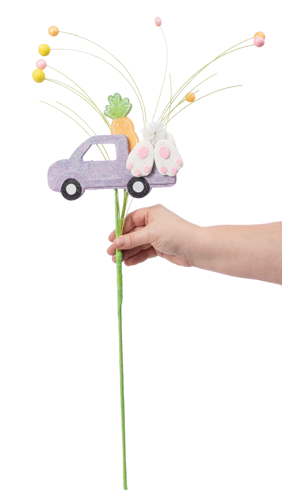 28" Glitter Easter Bunny Truck Spray Lifestyle Photo