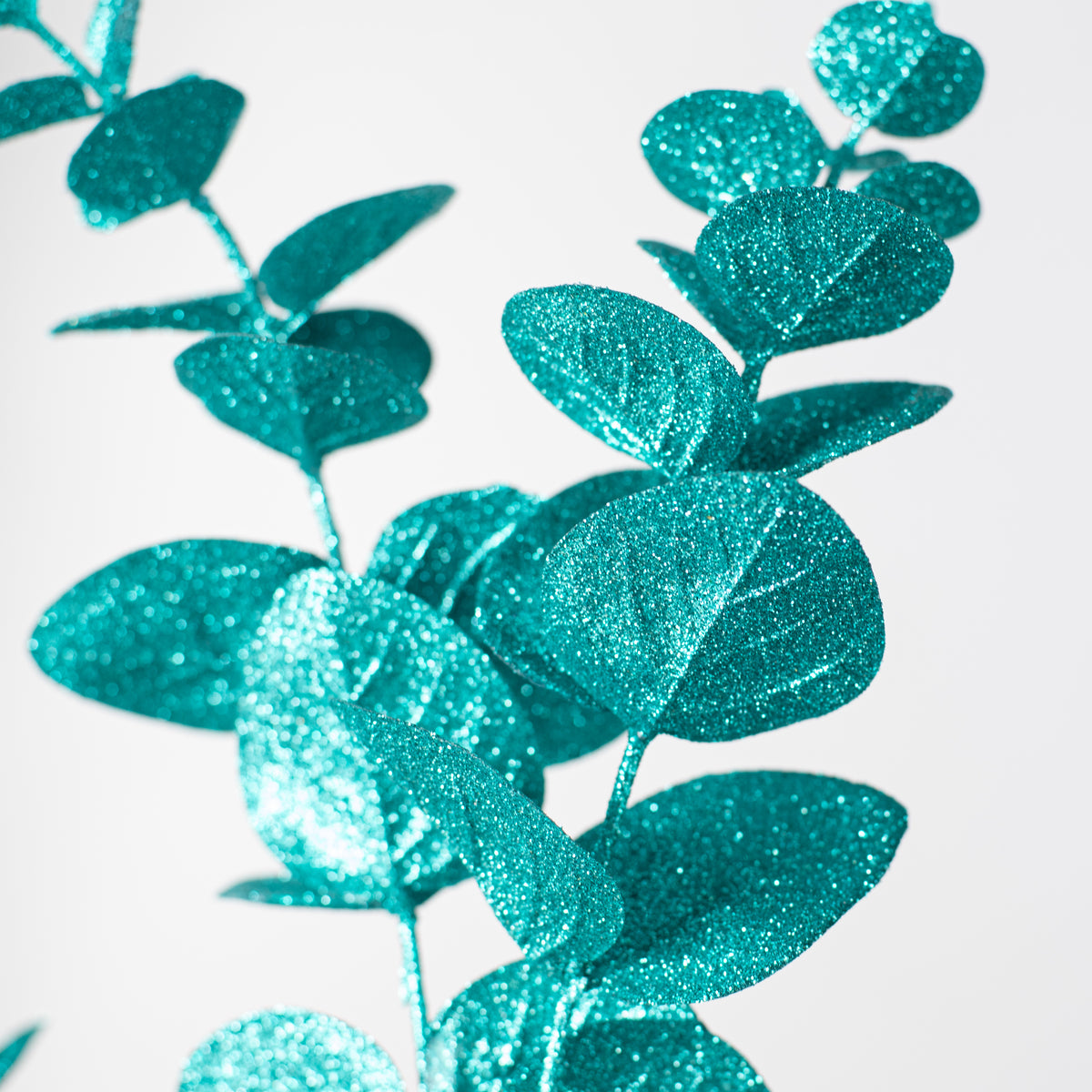 24" Glitter Eucalyptus Spray: Teal Blue Lifestyle Photo