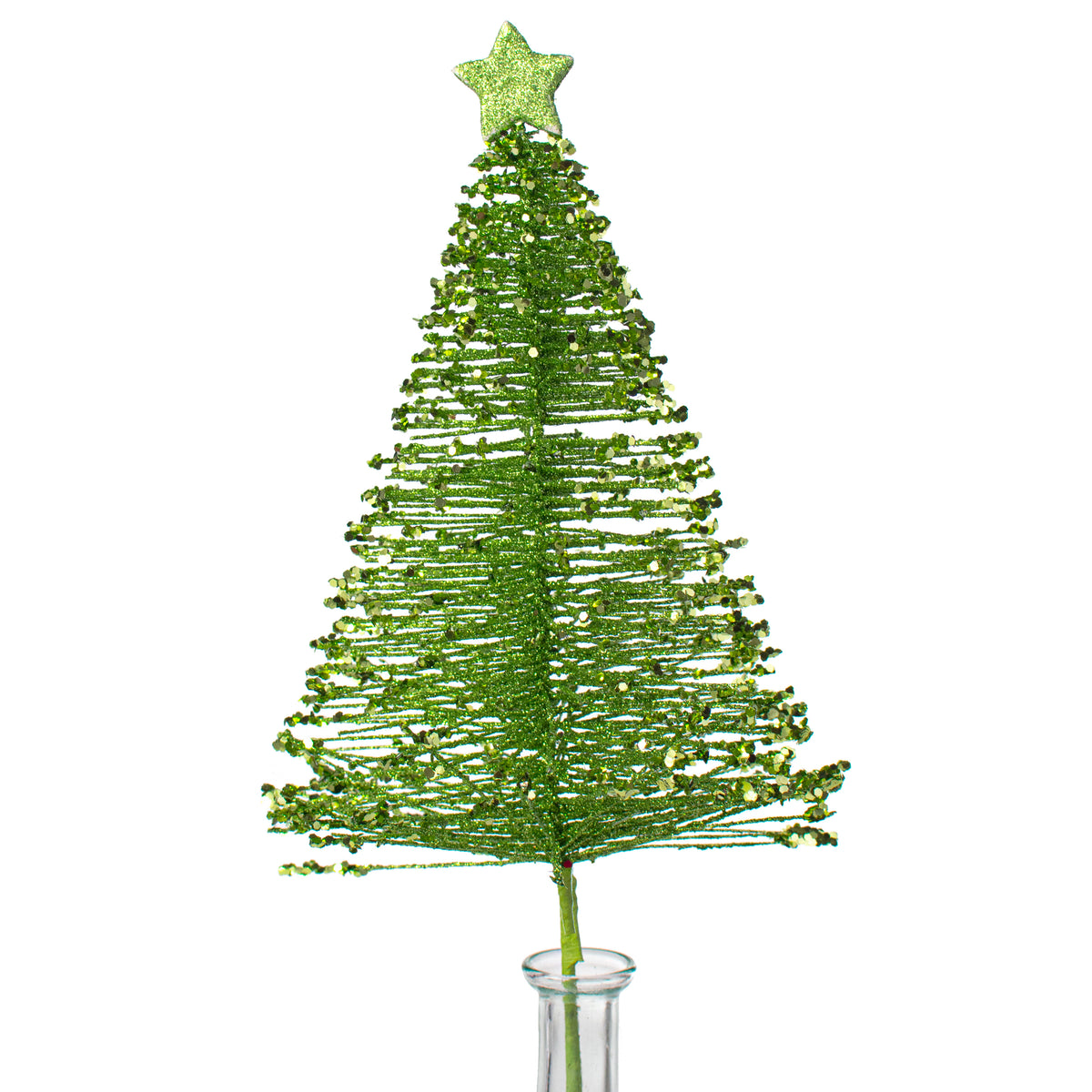 21" Glitter Fishline Tree Pick: Green Item Number: XS990109