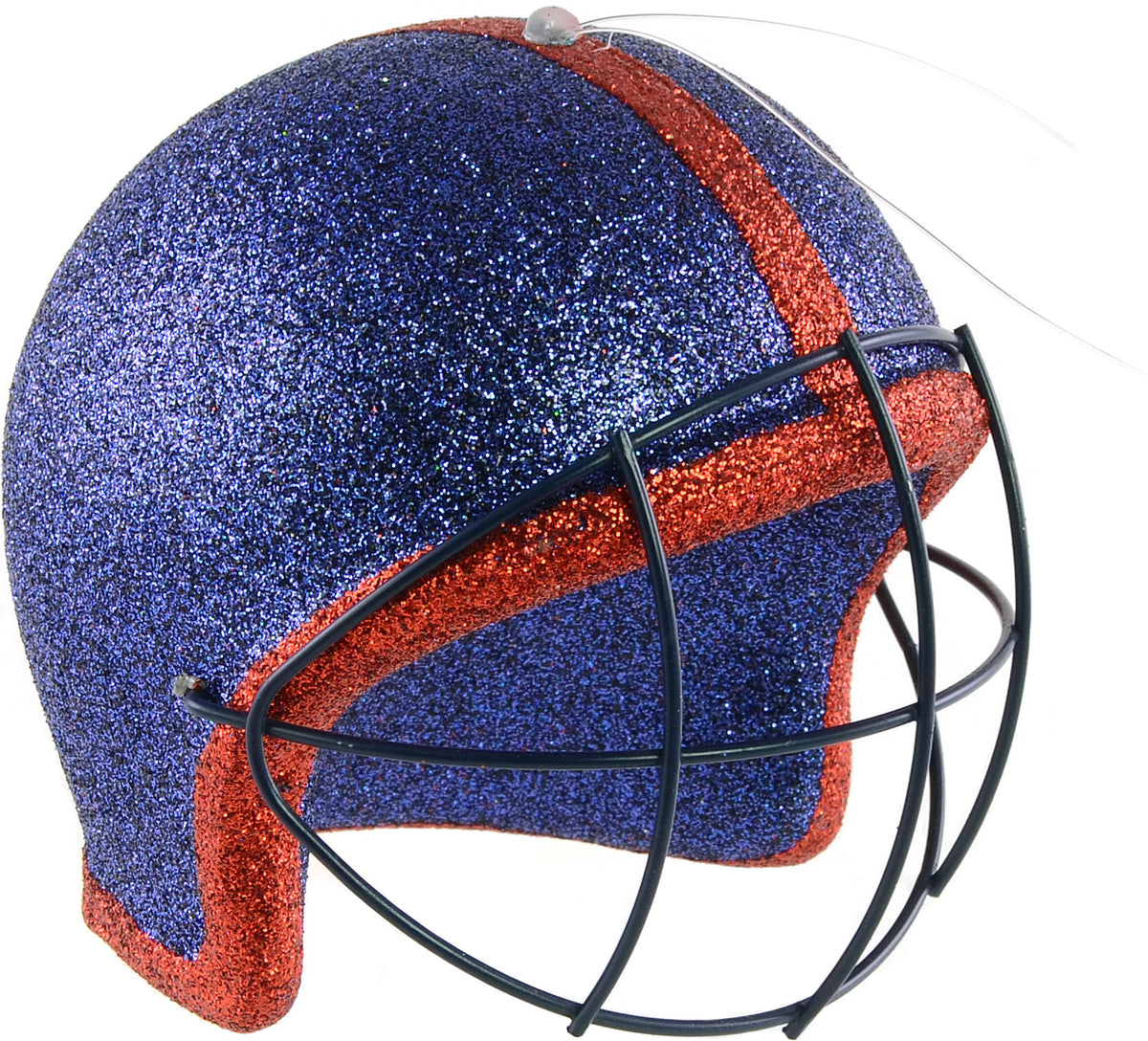 Glitter Football Ornament Assortment: Red & Navy Blue (Set of 3) detail photo 3