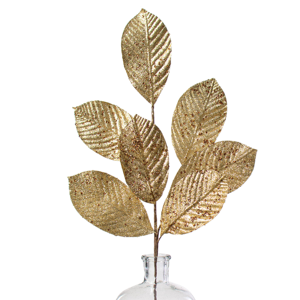 27" Glitter Leaf Spray: Gold Item Number: 158357