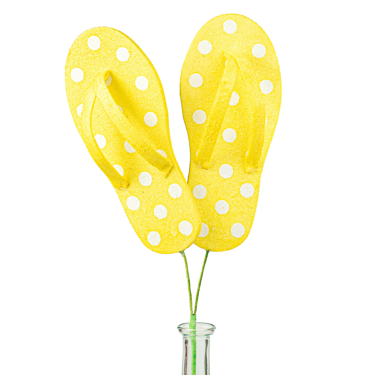 20" Glitter Polka Dot Flip Flop Spray: Yellow Item Number: 62674YW