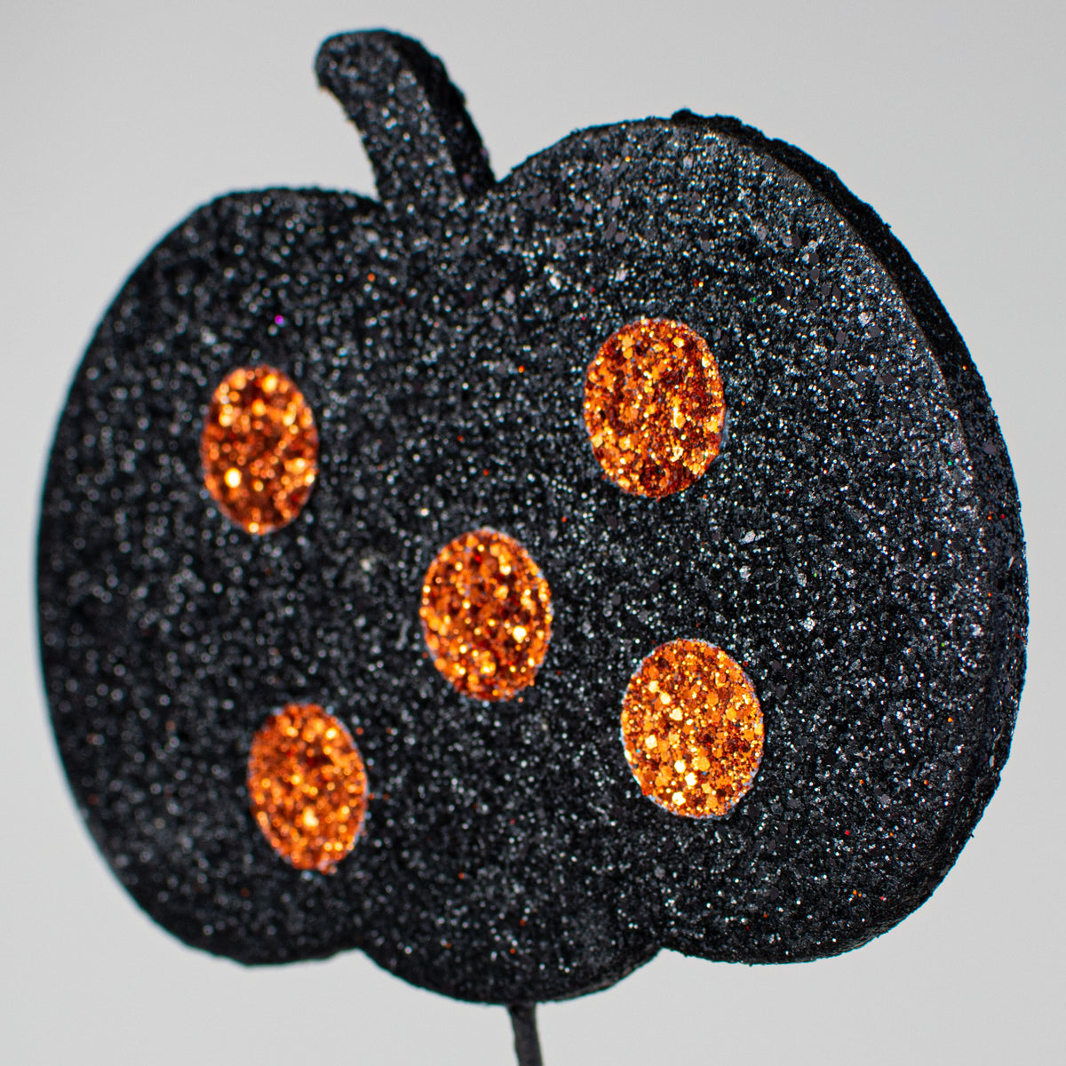 31" Glitter Pumpkin Spray: Black & Orange Polka Dot Lifestyle Photo
