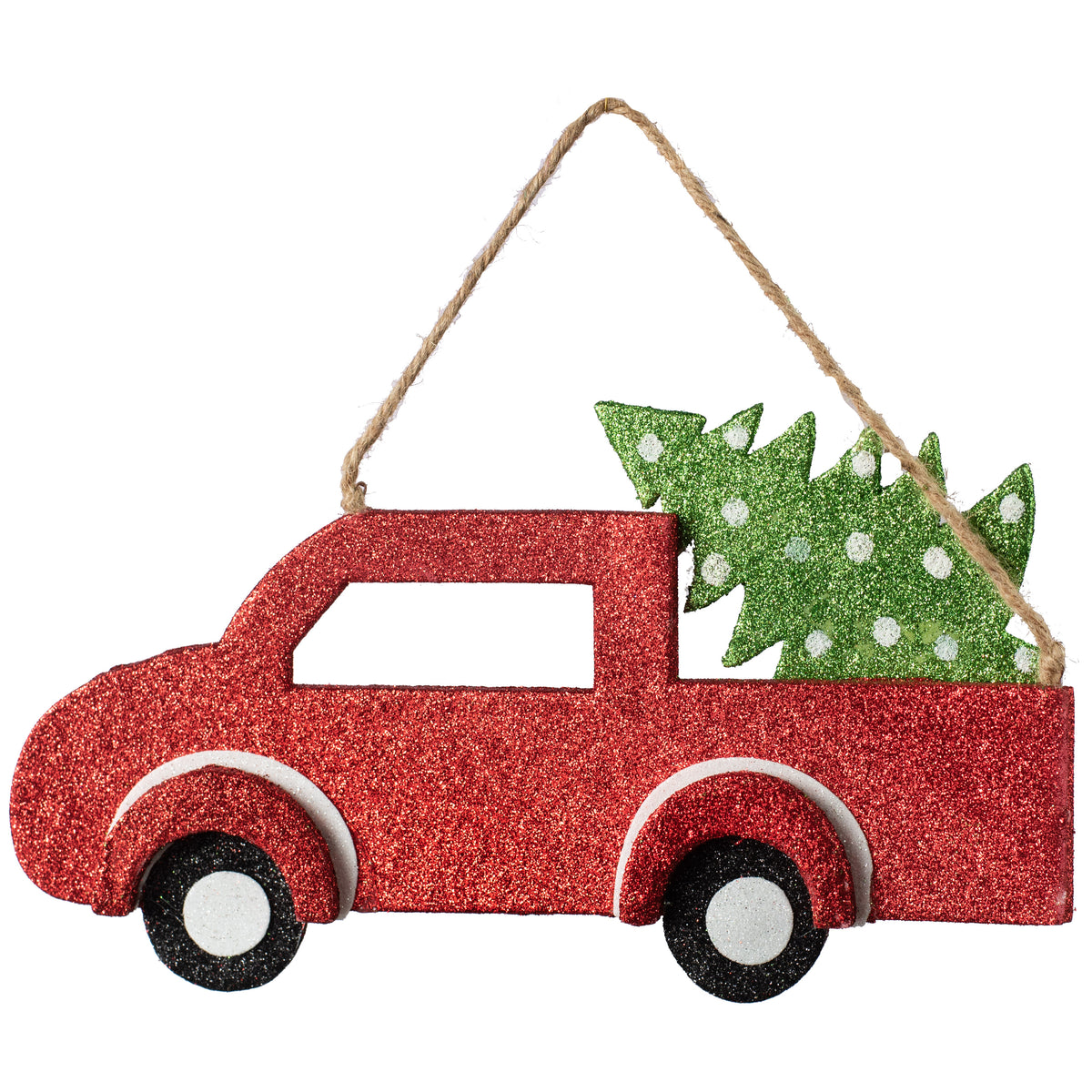 12" Glitter Red Truck Ornament Item Number: 84021RDGN