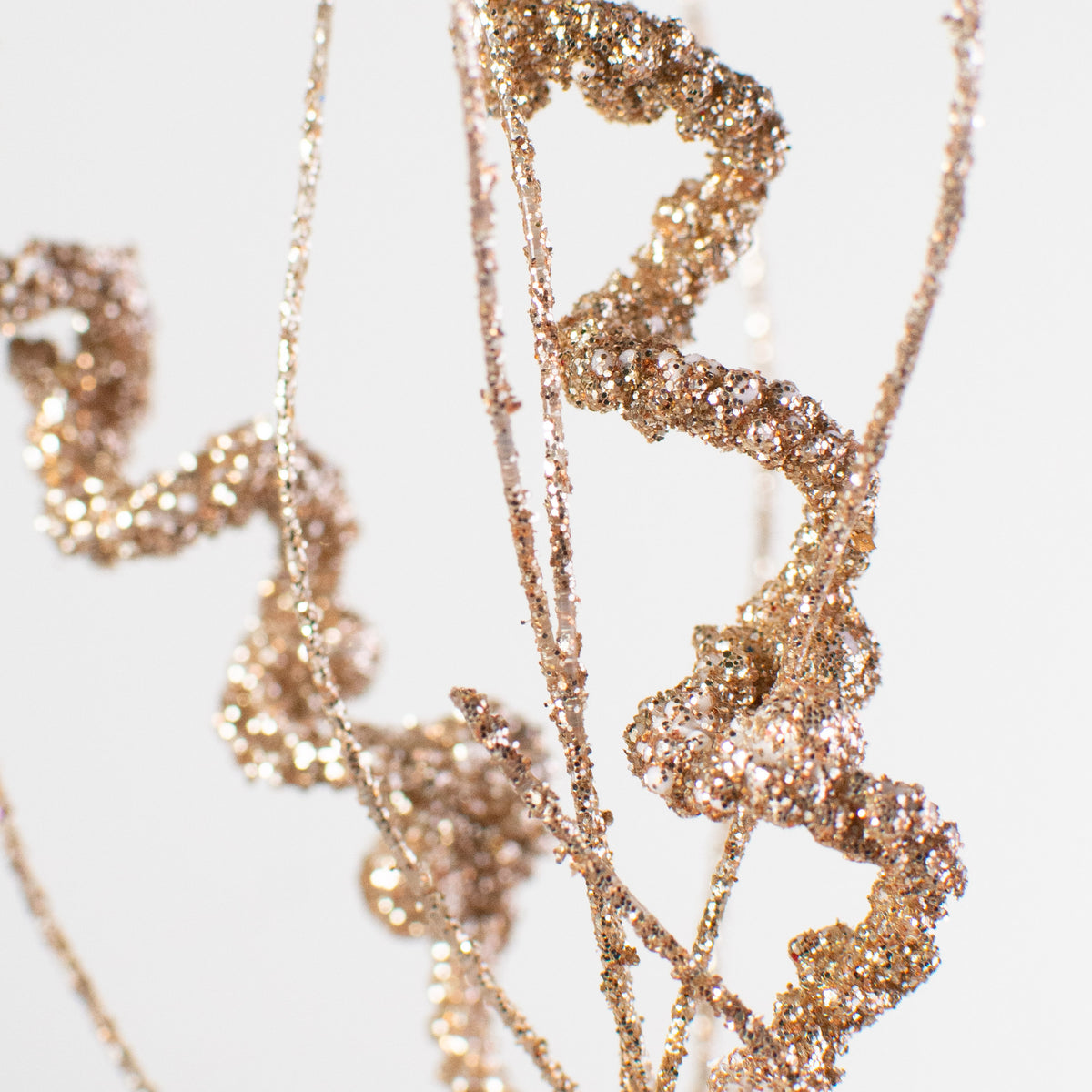 34" Glitter Spiral Grass Spray: Champagne Lifestyle Photo