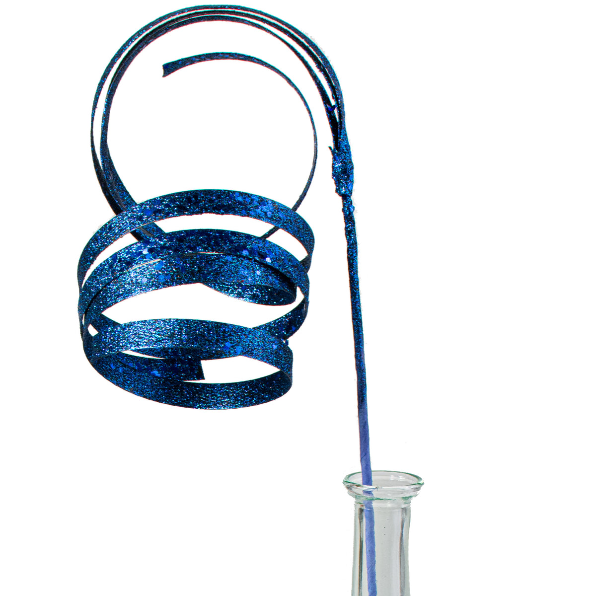 25" Glitter Spiral Ribbon Spray: Midnight Blue Item Number: 128673