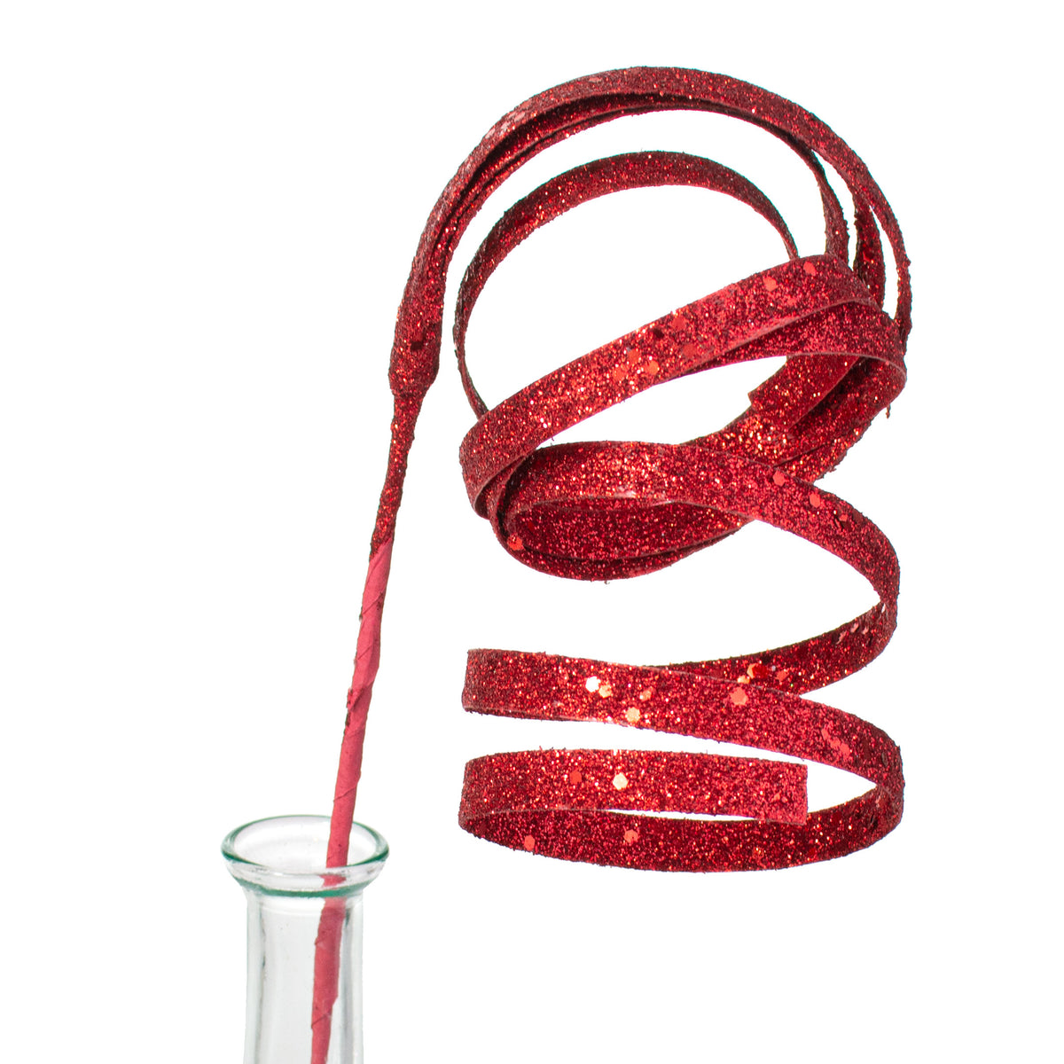 25" Glitter Spiral Ribbon Spray: Red Item Number: 101192