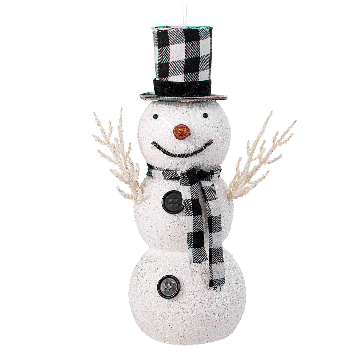12" Glitter Styrofoam Snowman Figurine Item Number: XY9220