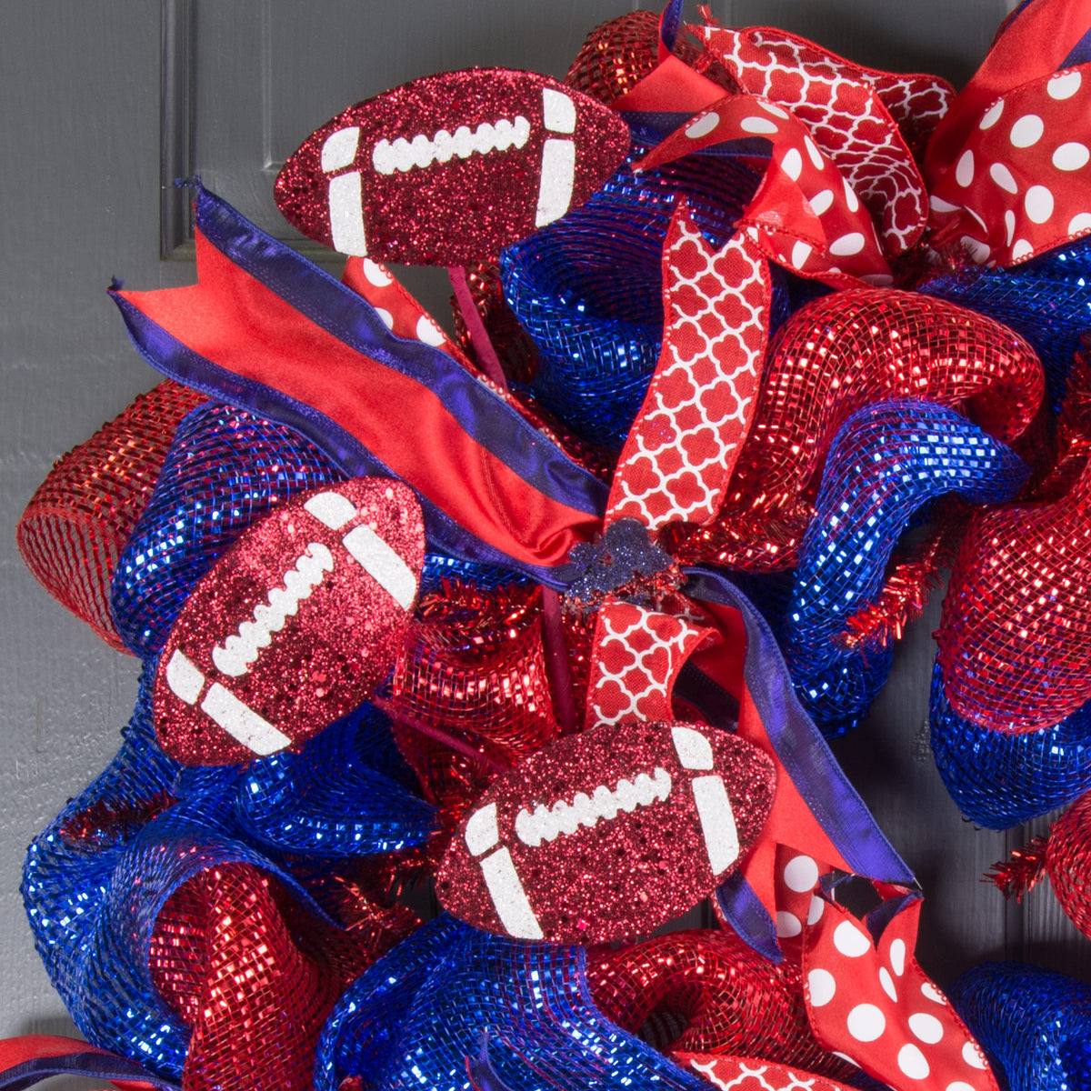 24" Glitter Triple Football Pick: Crimson & White Lifestyle Photo