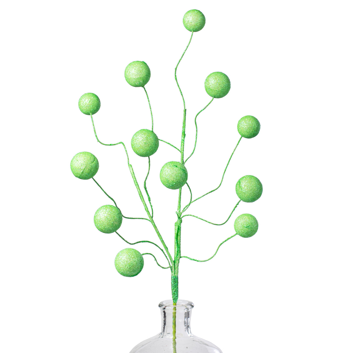 24" Glittered Ball Spray: Green Item Number: 85712GN