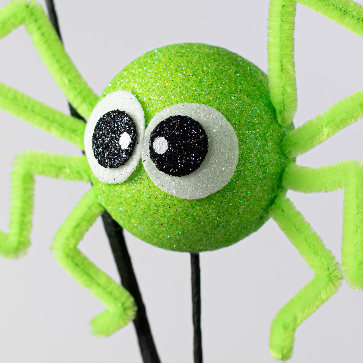 21" Glittered Fun Spider Spray: Lime Green Lifestyle Photo