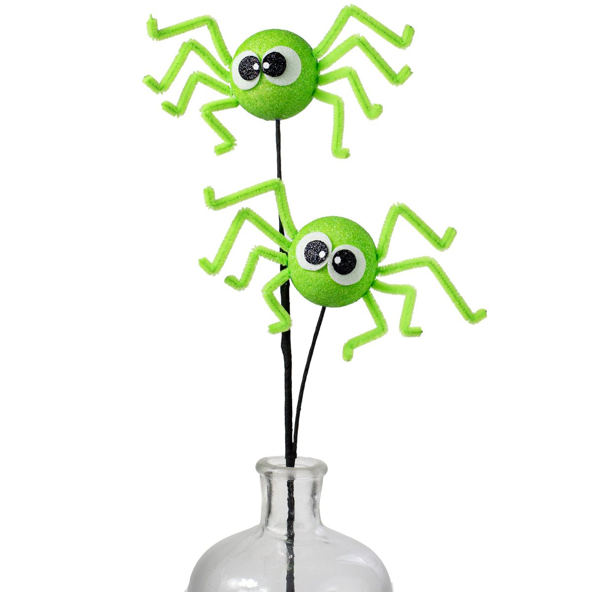 21" Glittered Fun Spider Spray: Lime Green Item Number: 57062GN