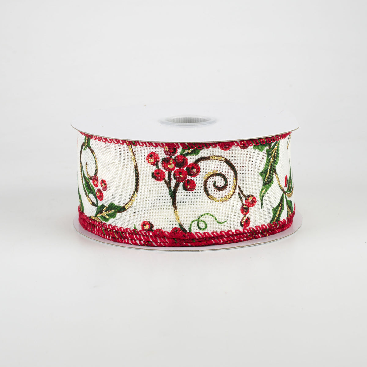 1.5" Glittered Ironwork Berry Ribbon (10 Yards) Item Number: 71068-09-01