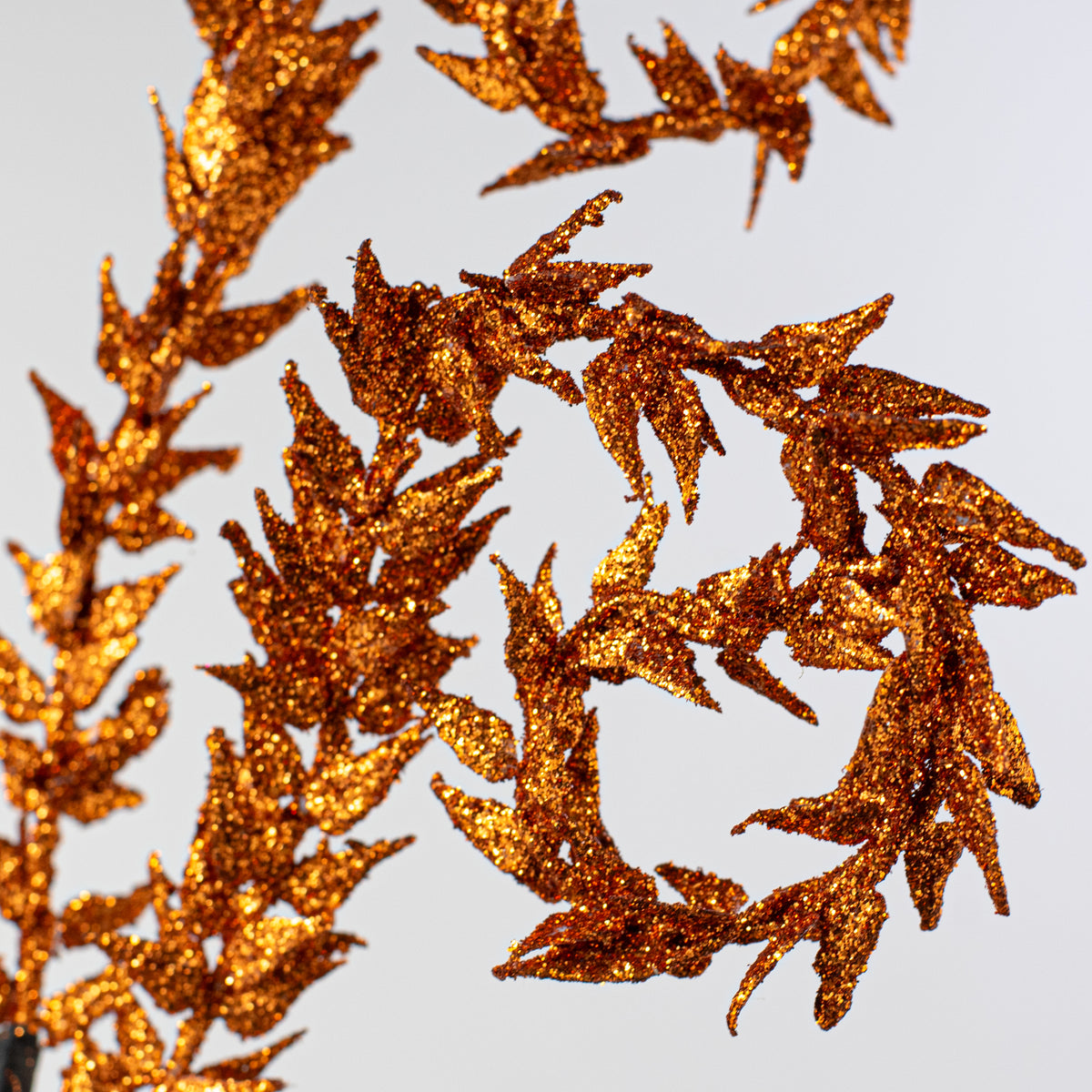 30" Glittered Leaves Curly Spray: Orange Lifestyle Photo