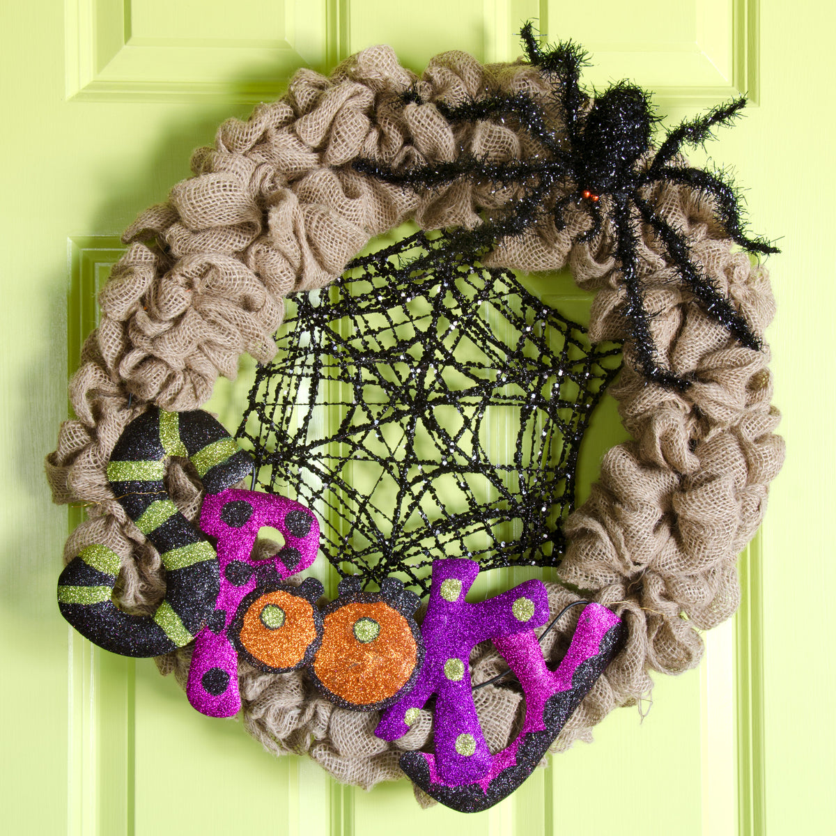 13" Glittered Spider Web: Black detail photo 3