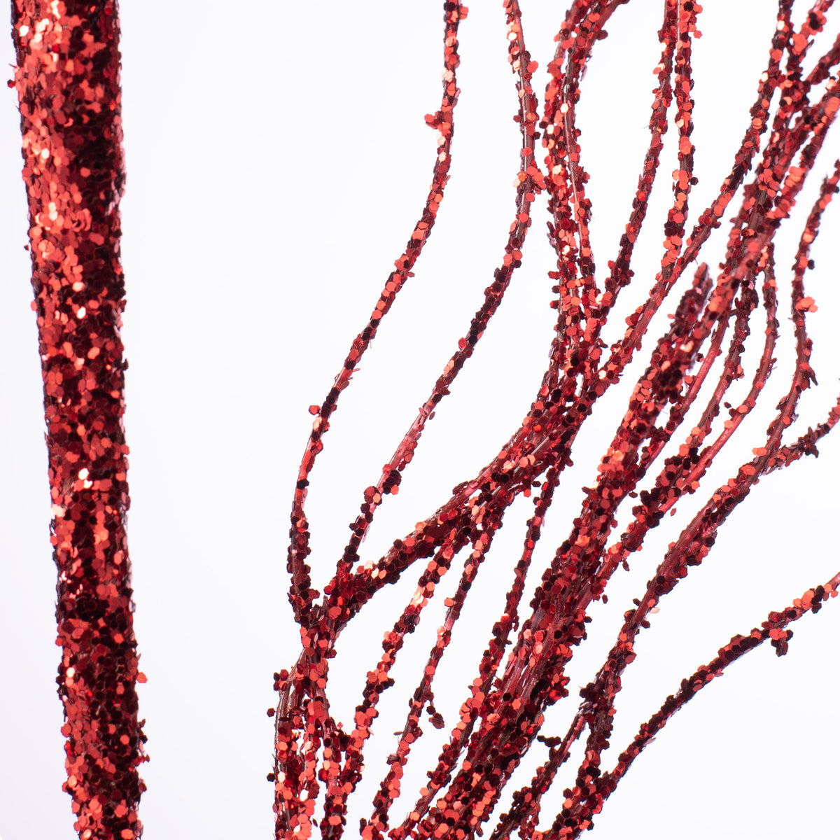 31" Glittered Spiral Pine Spray: Red Lifestyle Photo