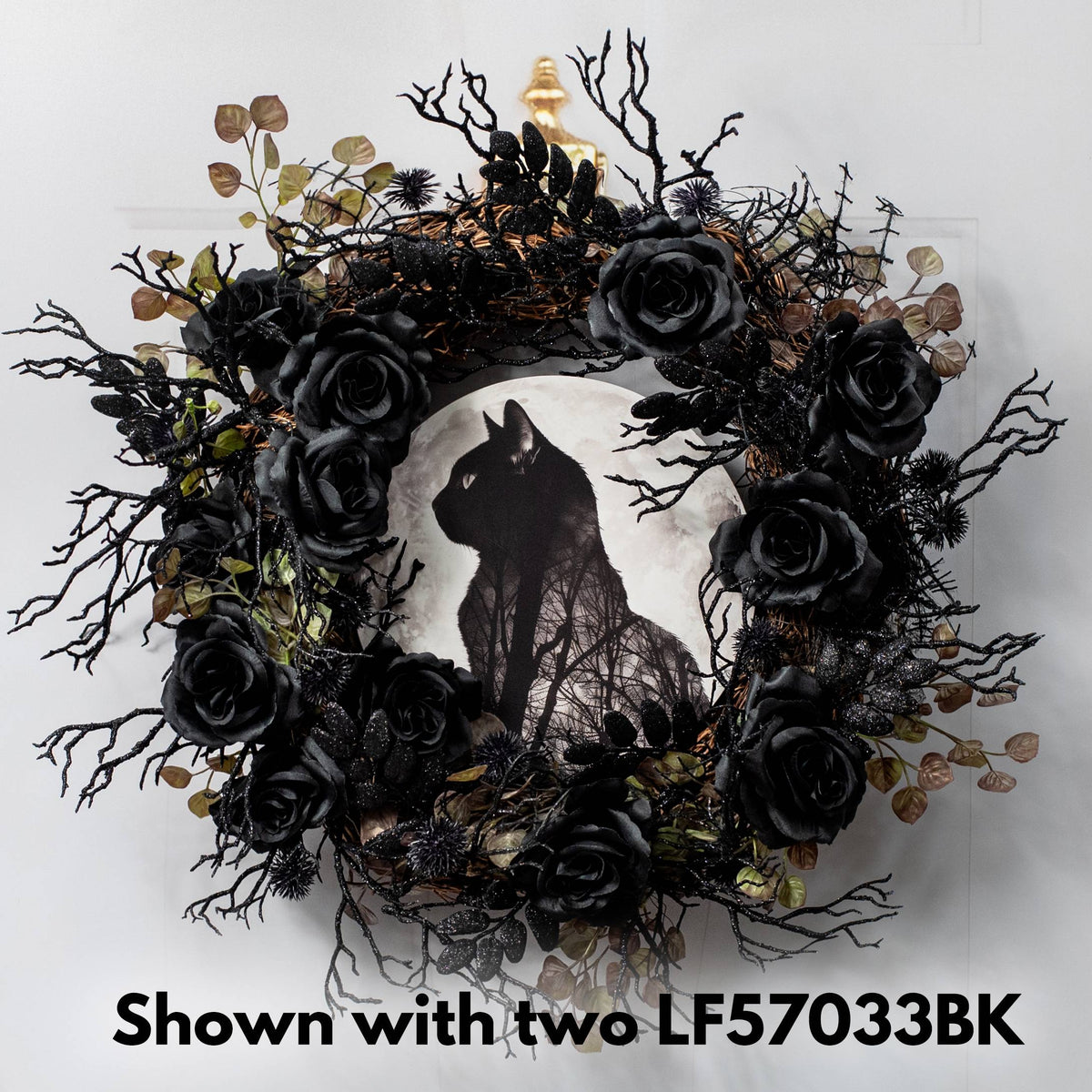 32" Glittered Twig Branch Spray: Black Lifestyle Photo