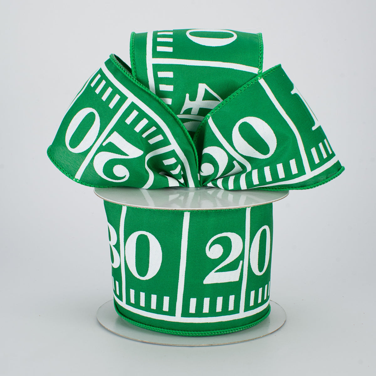 2.5" Green Football Field Marker Ribbon (10 Yards) Lifestyle Photo