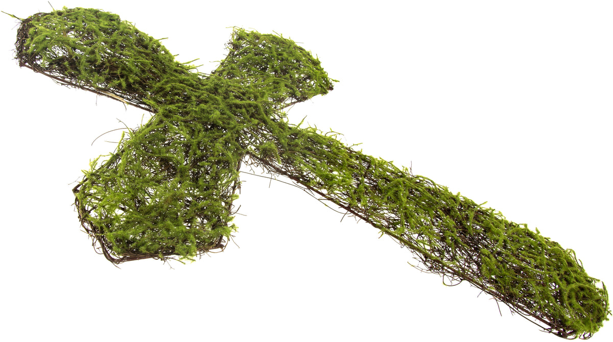 22" Green Moss Cross detail photo 3