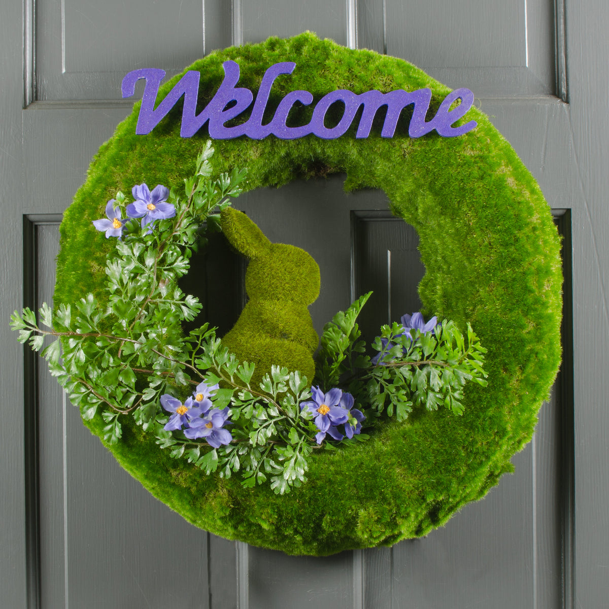 7" Green Moss Rabbit Lifestyle Photo