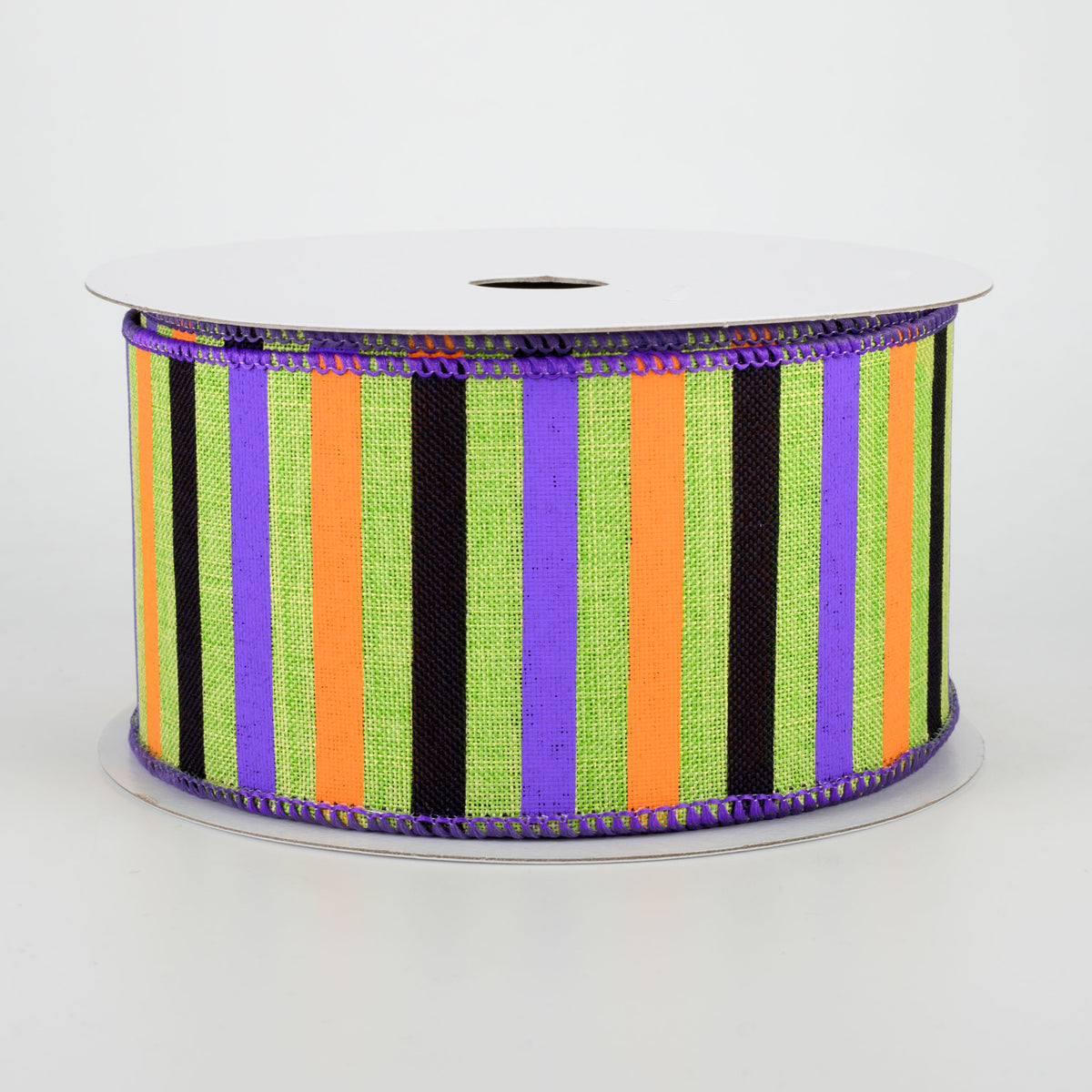 2.5" Halloween Horizontal Stripe Ribbon: Lime (10 Yards)