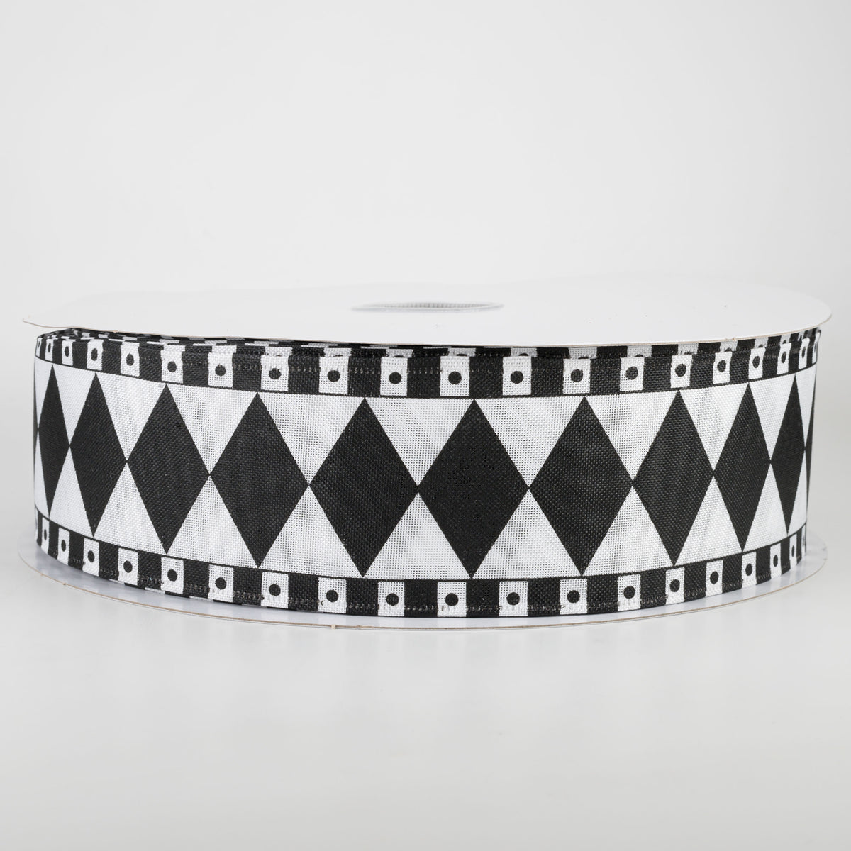 2.5" Harlequin Fun Diamond Ribbon: Black & White (50 Yards) Item Number: 845-40-146