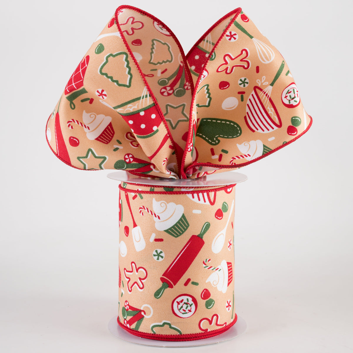 4" Holiday Baking Ribbon: Tan (10 Yards) Lifestyle Photo