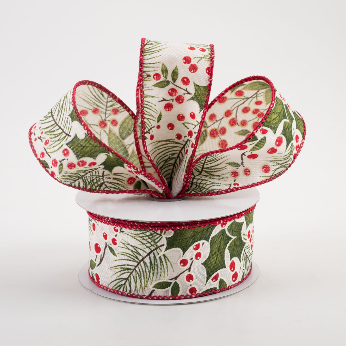 1.5" Holly Berry Ribbon: Red (10 Yards) Lifestyle Photo
