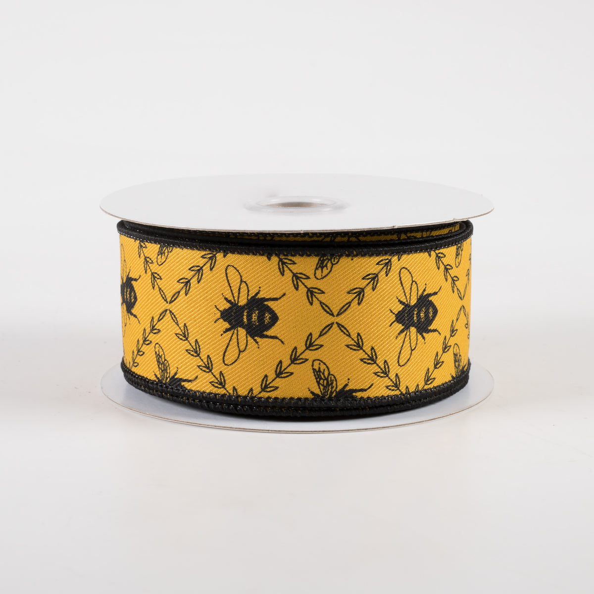 1.5" Honey Bee Trellis Ribbon: Dark Yellow (10 Yards)