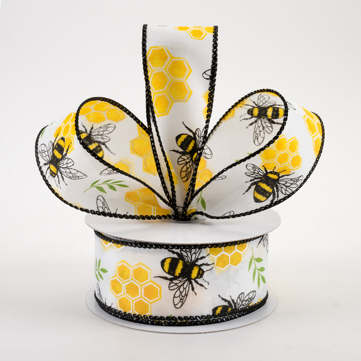 1.5" Honeycomb Bee Satin Ribbon (10 Yards) Lifestyle Photo