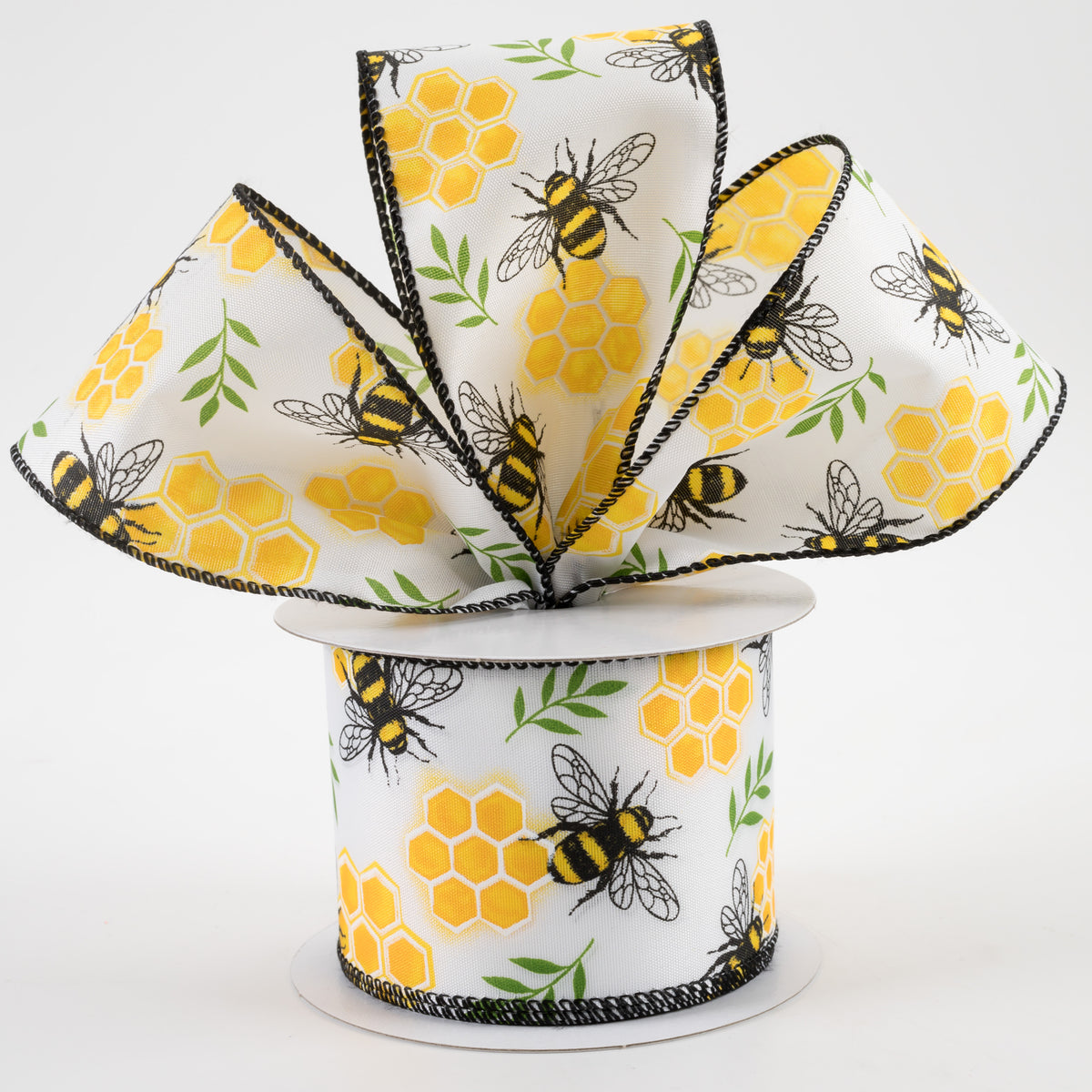 2.5" Honeycomb Bee Satin Ribbon (10 Yards) Lifestyle Photo