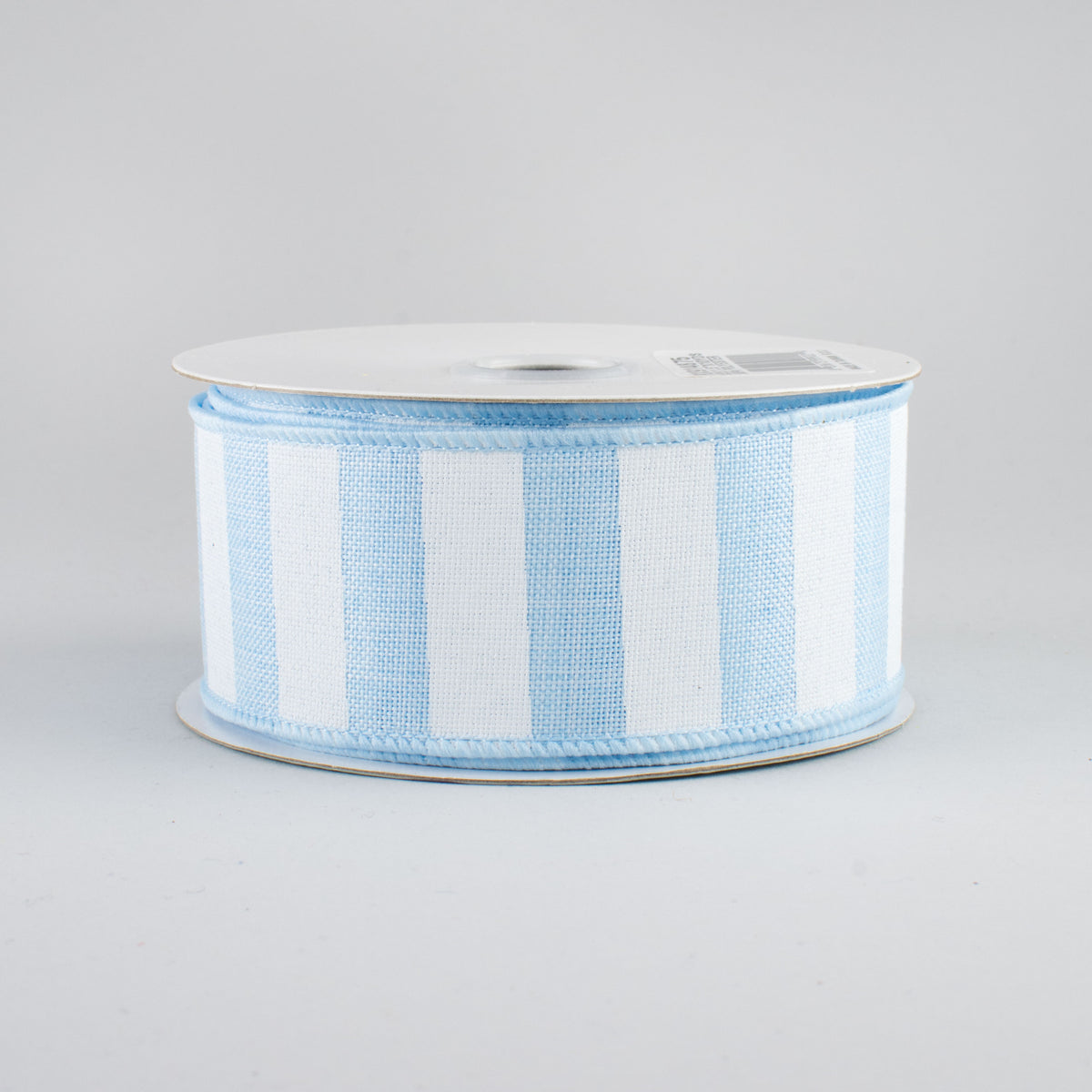 1.5" Horizontal Stripe Ribbon: Light Blue & White (10 Yards)