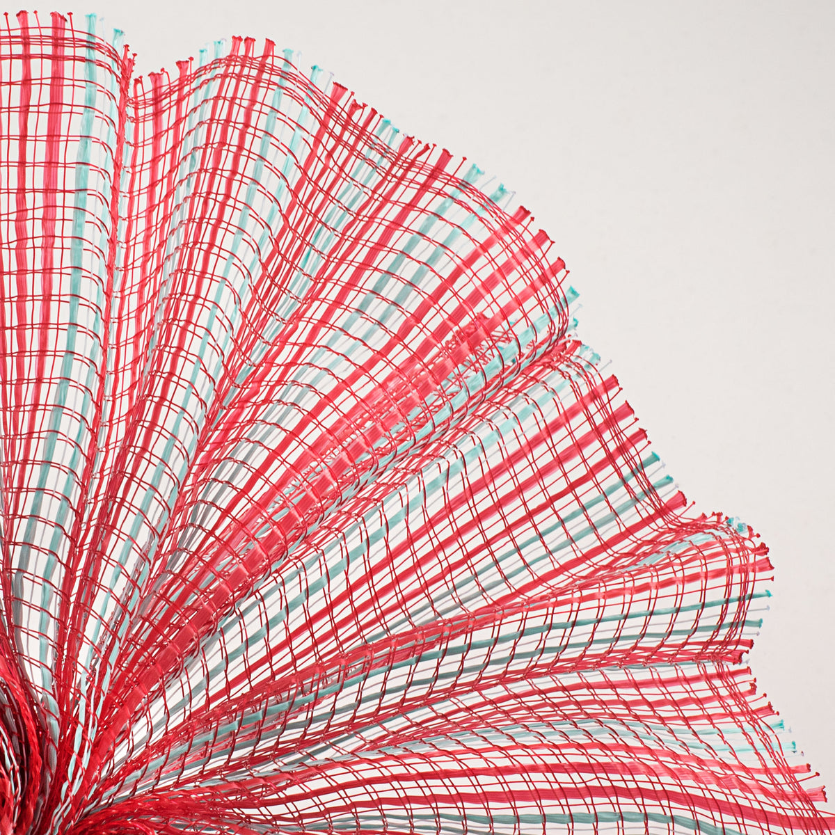 10" Horizontal Wide Stripe Mesh: Red & Robin's Egg Blue Lifestyle Photo
