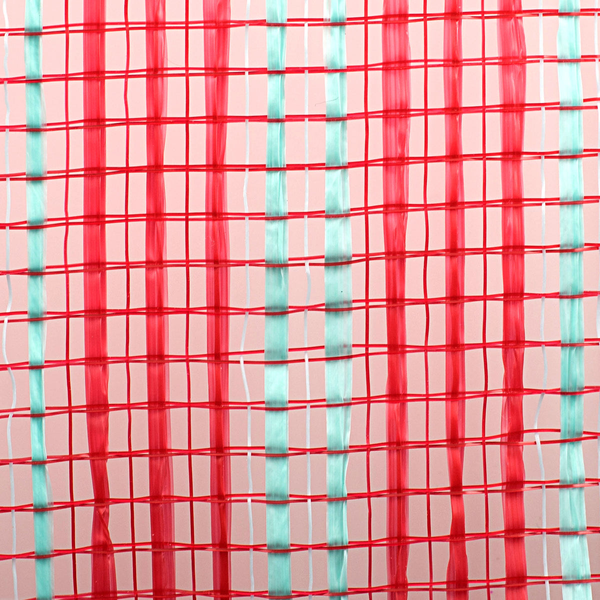 10" Horizontal Wide Stripe Mesh: Red & Robin's Egg Blue detail photo 3