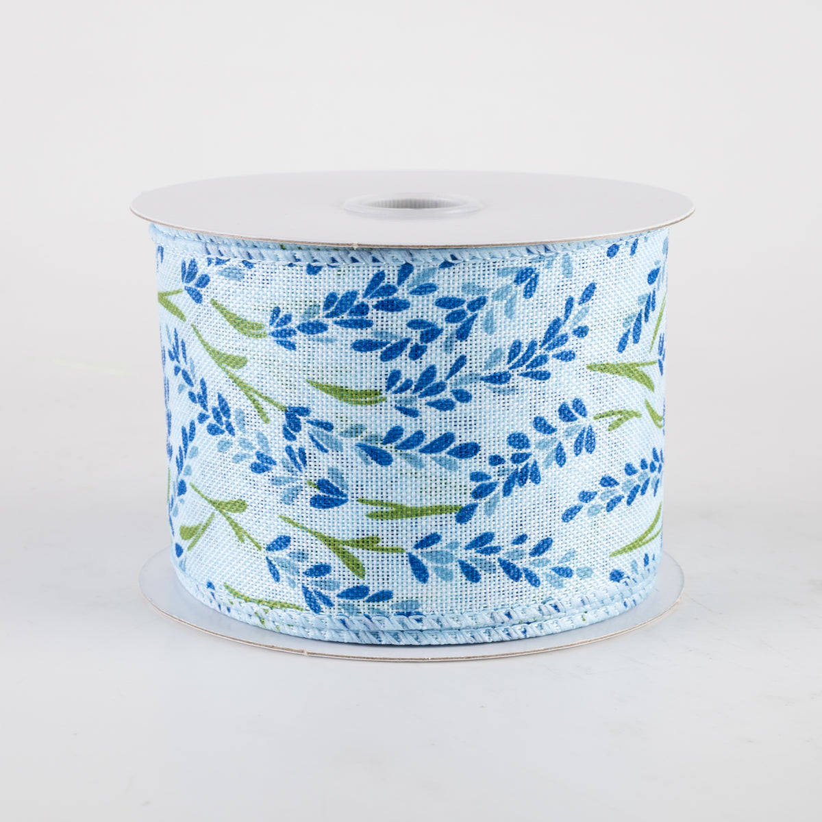 2.5" Hyacinth Linen Ribbon: Light Blue, Navy, Dusty Blue (10 Yards) Item Number: 42410-40-04