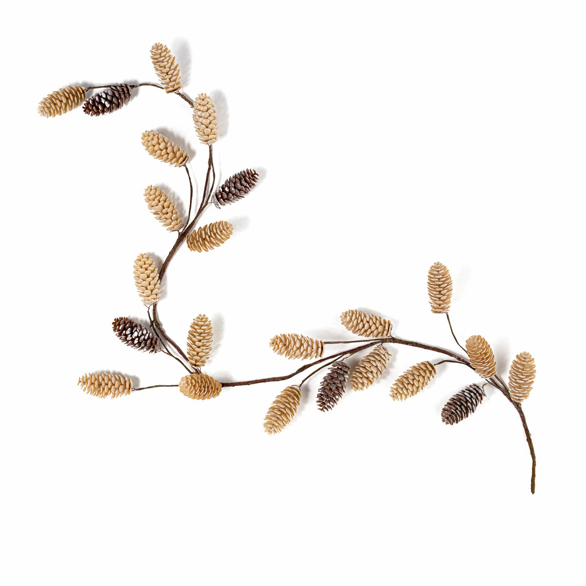 48" Mixed Pinecones Garland: Frosted Natural