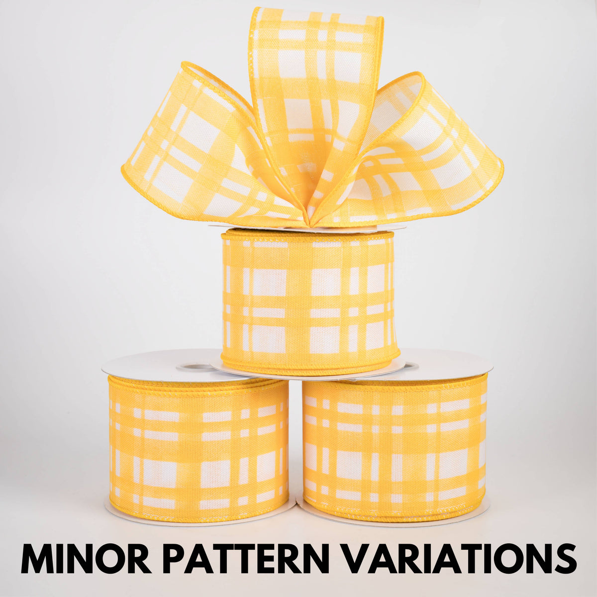 2.5" Watercolor Tuttola Plaid Ribbon: Yellow (10 Yards)