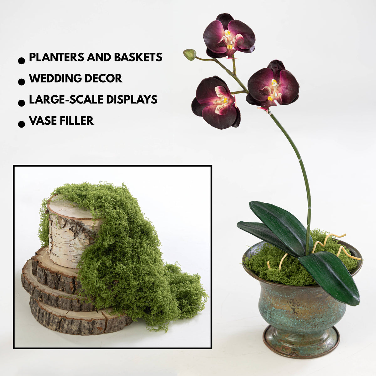 38" Square Artificial Fabric Moss Sheet