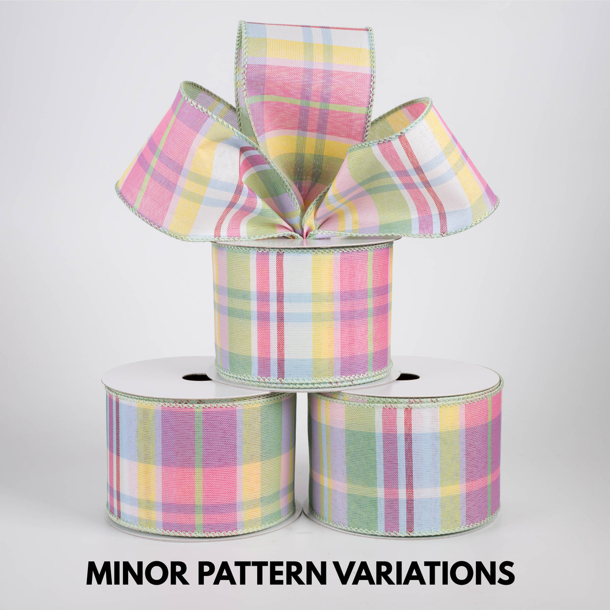 2.5" Posey Plaid Ribbon: Light Yellow Spring (10 Yards)