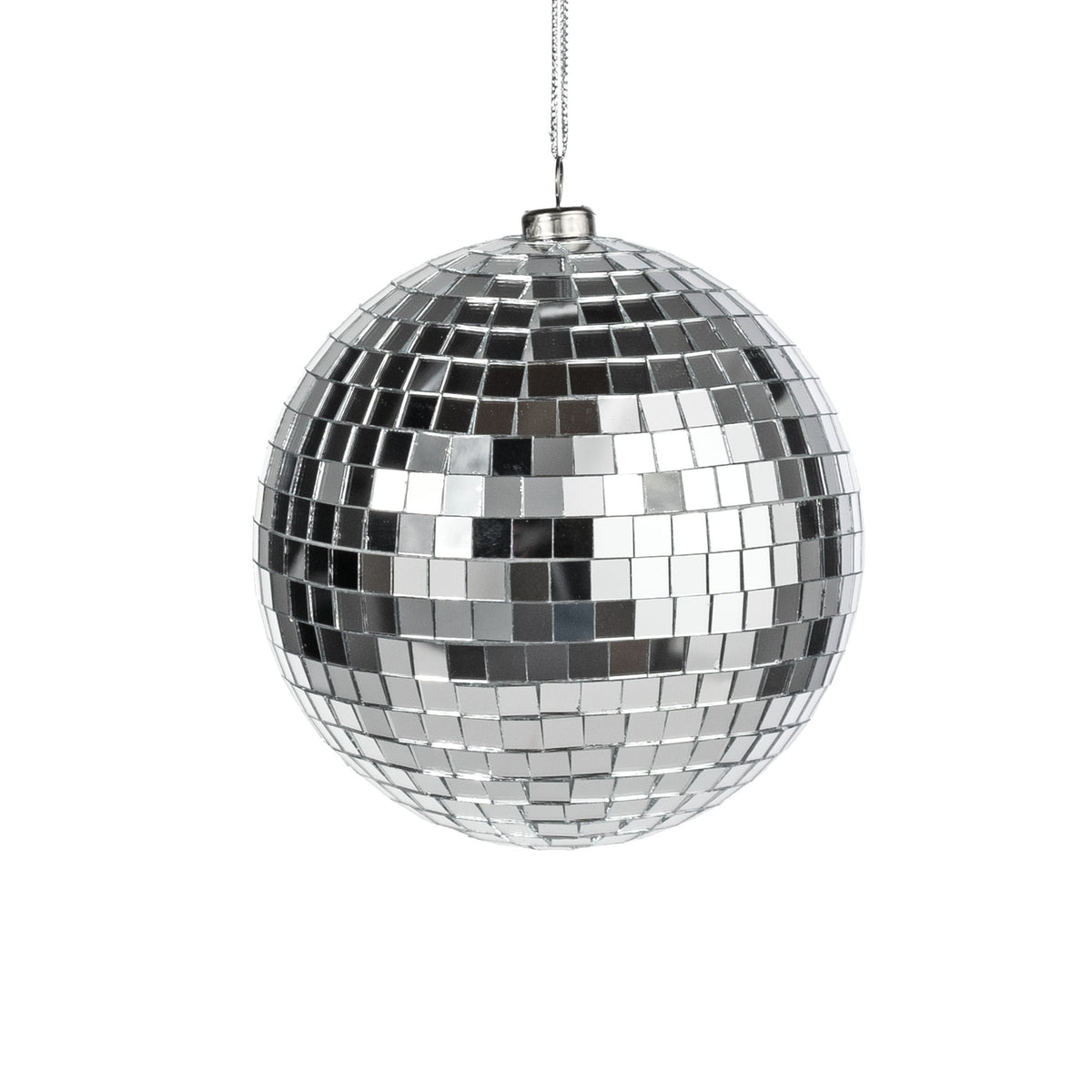 120mm Mirror Disco Ball Ornament: Silver