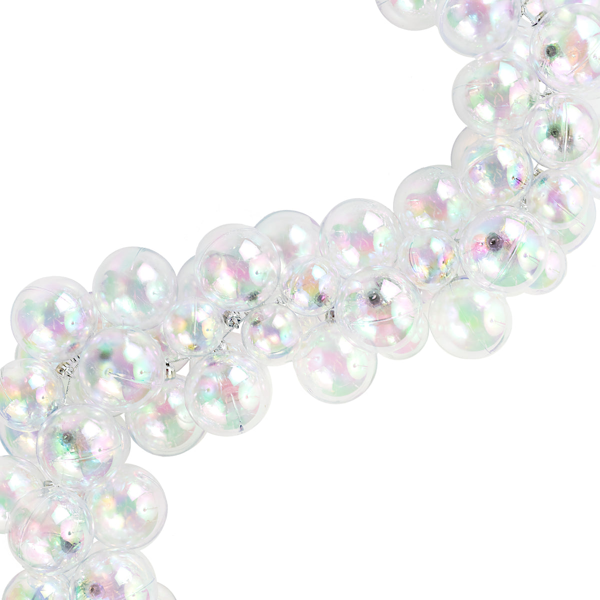 6' Effortless Deluxe Ball Ornament Garland: Iridescent Clear Bubbles