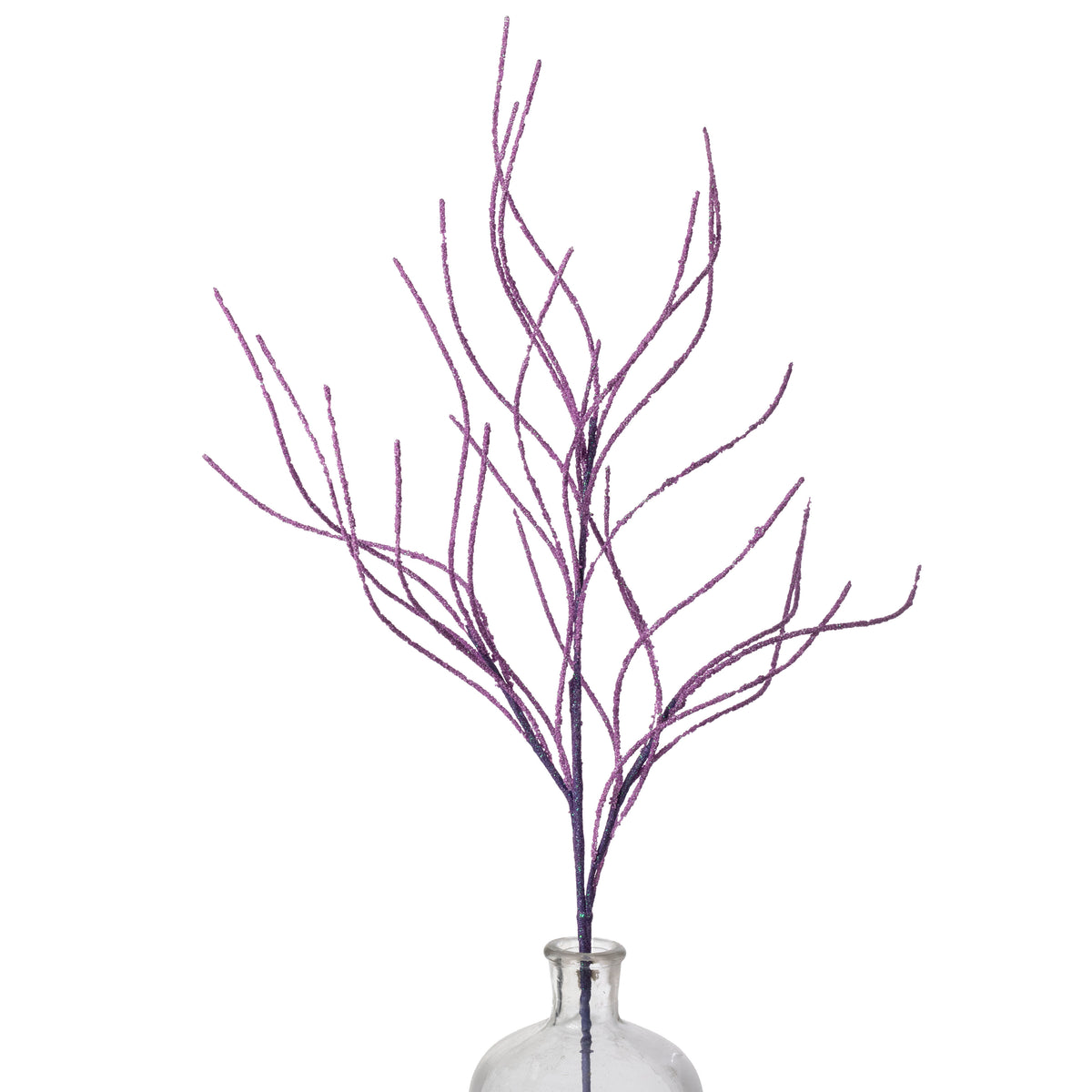 30" Glitter Twig Spray: Iridescent Purple