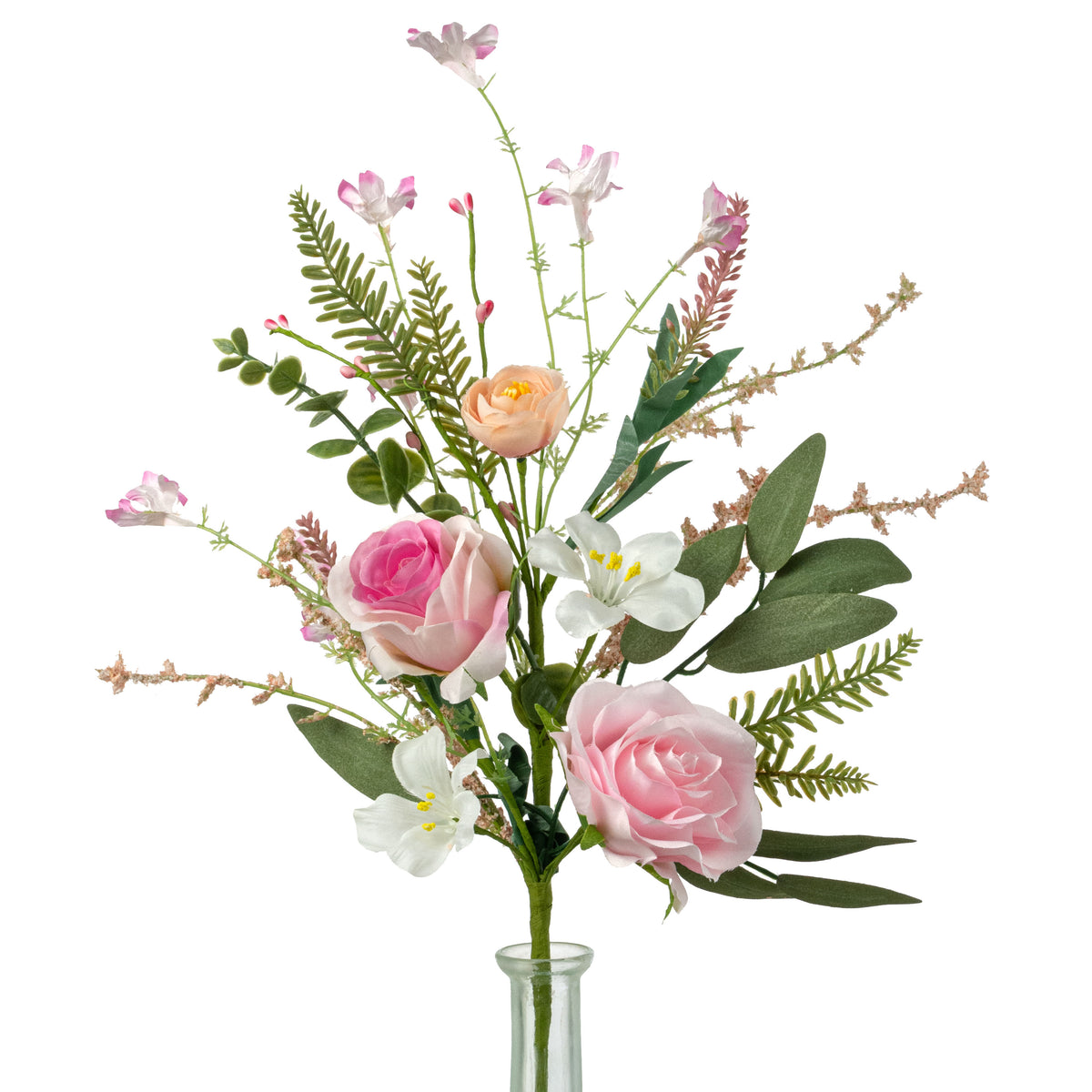 18" Mixed Rose & Lavender Spray: Pink
