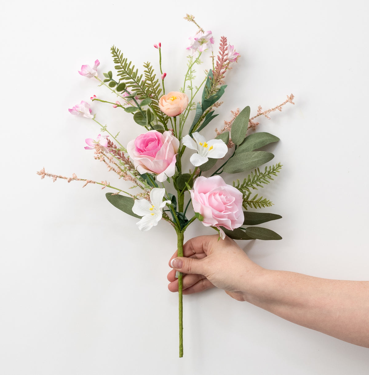 18" Mixed Rose & Lavender Spray: Pink