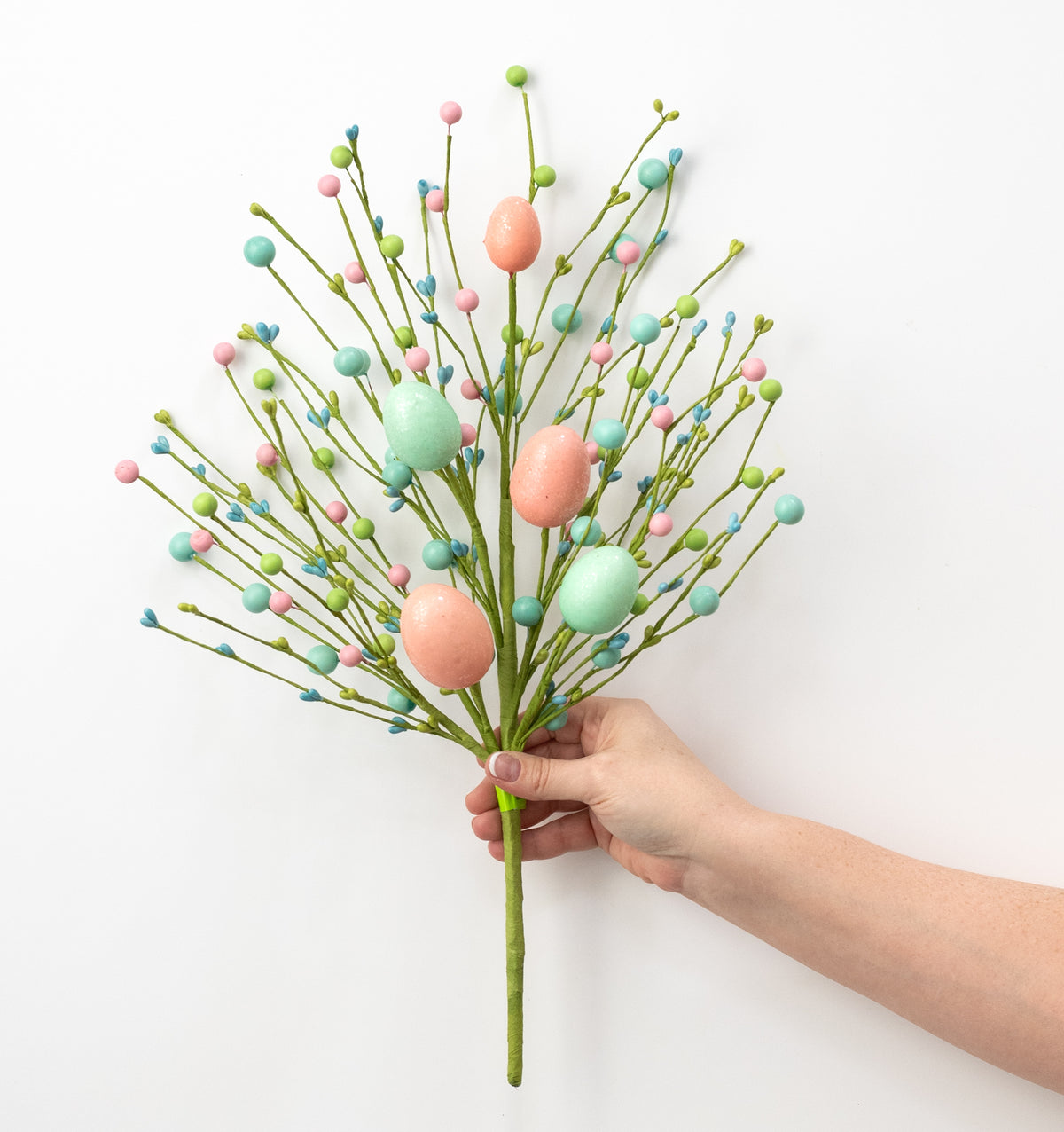 20" Easter Egg Pip Filler Spray: Mint & Peach