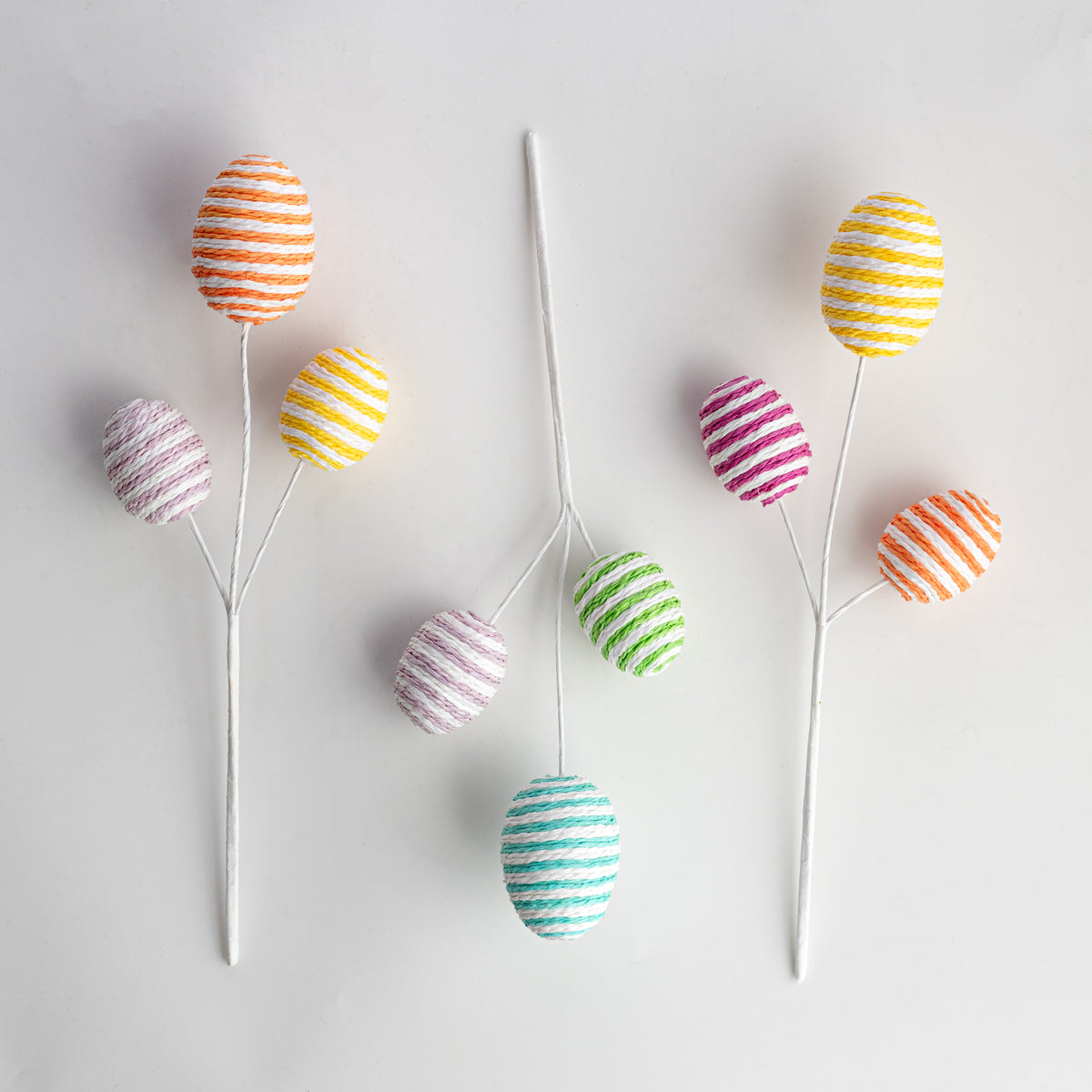 2.5" Twine Wrapped Easter Egg Picks (Set of 3)