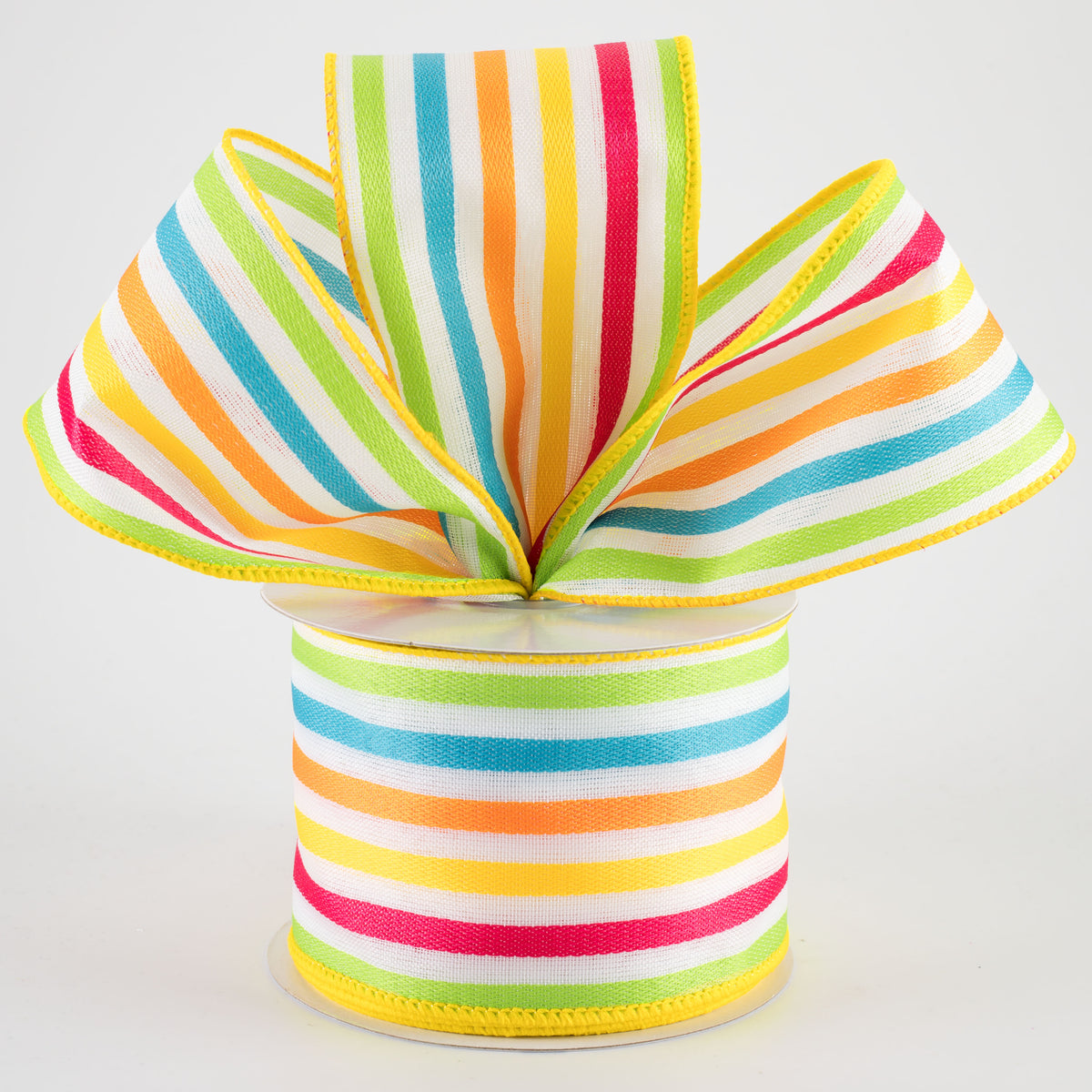 2.5" Multicolor Vertical Stripe Ribbon: Brights (10 Yards)