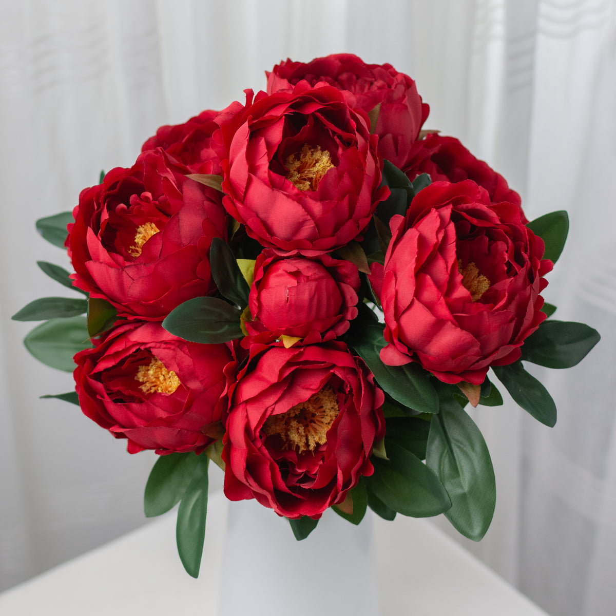 20" Peony Bush: Red (11 Stem)