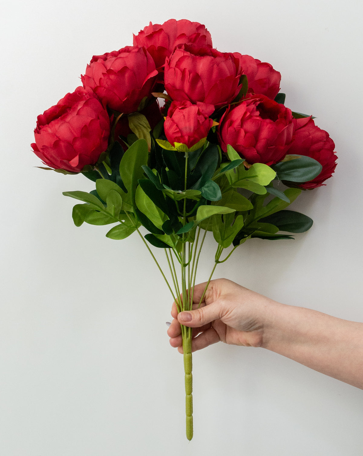20" Peony Bush: Red (11 Stem)